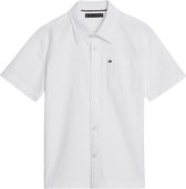 Tommy Hilfiger SOLID OXFORD SHIRT S/S Jongens Overhemd - White - Maat 14