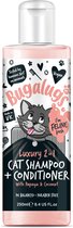 Bugalugs - Shampoing et revitalisant 2 en 1 pour chat - Papaye & Noix de coco - Tous types de pelage - Vegan - 250 ml