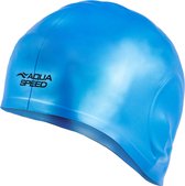 Aqua Speed Siliconen Zwem- en Badmuts - Comfortabel, Extra Groot voor Lang Haar, Met Speciale Ooruitsparing - Lichtblauw