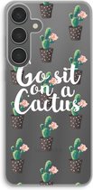 Case Company® - Hoesje geschikt voor Samsung Galaxy S24 Plus hoesje - Cactus quote - Soft Cover Telefoonhoesje - Bescherming aan alle Kanten en Schermrand