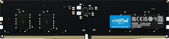 Crucial 8GB (1x8GB) DDR5-5600 CL46 RAM Arbeitsspeicher, 8 GB, 1 x 8 GB, DDR5, 5600 MHz