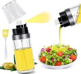Outlet Oliesproeier, 2-in-1 oliesproeifles met giet- en sproeifunctie, 150 ml fijne olijfoliesproeier voor salade, grillen, bakken in de keuken, oliesproeier voor heteluchtfriteuse