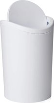 Badkamerprullenbak, 6L inhoud, polypropyleen, BPA-vrij, wit. Afmetingen 19 x 19 x 28 cm