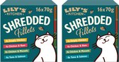 Lily's Kitchen Malse Reepjes Multipack - Kattenvoer Natvoer - Kip Ham Tonijn & Zalm - 32 x 70 g