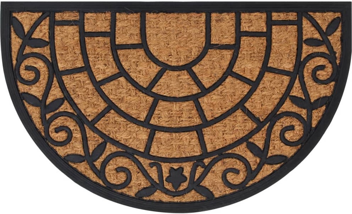 vidaXL - Deurmat - halfrond - 45x75 - cm - rubber - en - kokosvezel
