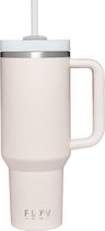 Flow Goods Tumbler - Pastelroze – Thermosbeker met Handvat – Drinkfles met Rietje – 1.2 Liter - Koffiebeker – Thermosbeker – Travel Mug – Koffie to Go