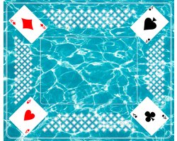 Premium Kaartmat (59x49cm) AQUA - Kaartkleed- Kaart Tapijt - Ideaal voor Gezellige Kaartspellen met Vrienden en Familie - Gedrukt op Vilt met Antislip Latex Onderlaag - Duurzaam en Hoogwaardig!