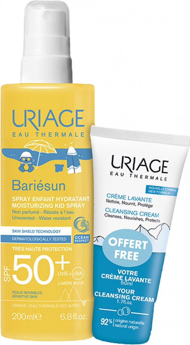 Goedkoopste Uriage Bariésun Zeer Hoge Bescherming Hydraterende Kind Spray SPF50 200 ml Gratis Crèmige Wash 50 ml