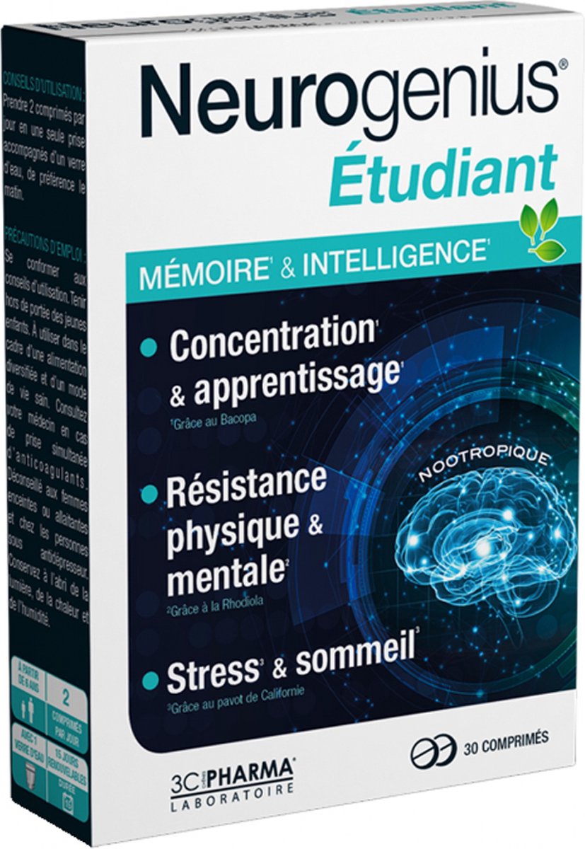 Les 3 Chênes Neurogenius Étudiant 30 Tabletten