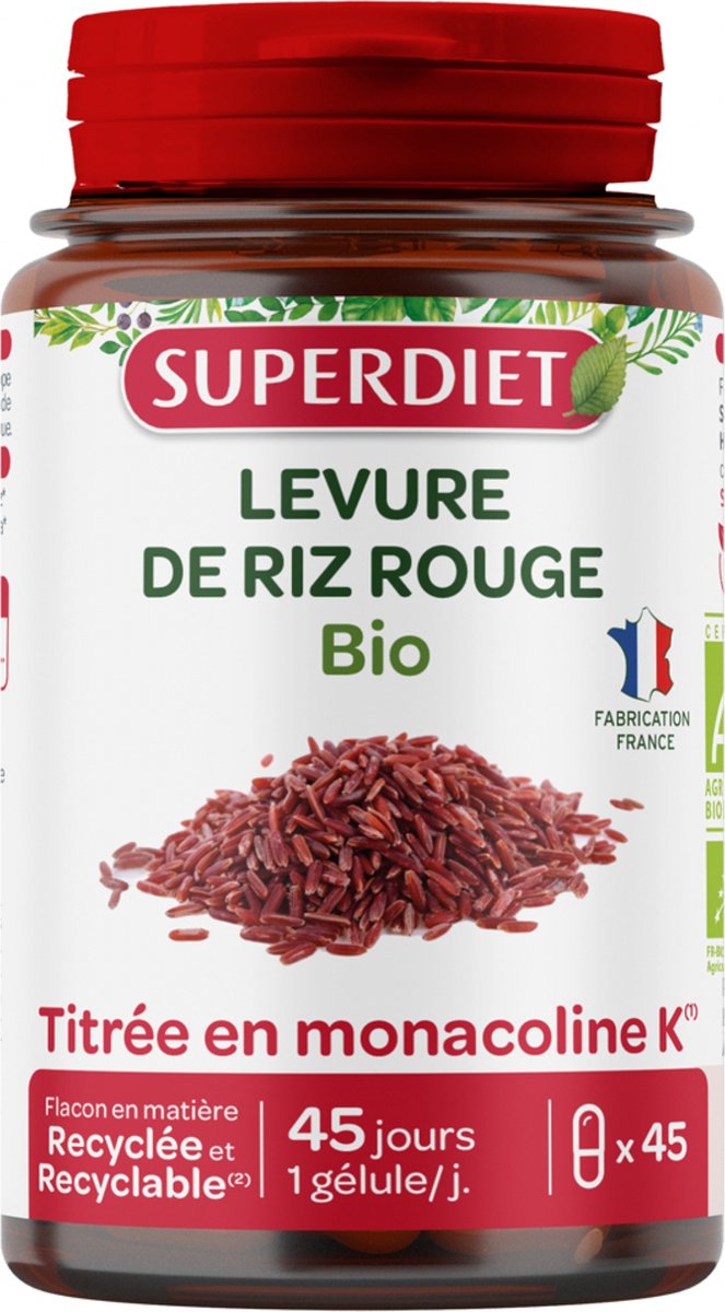 Goedkoopste Superdiet Rode Rijstgist Biologisch 45 Capsules