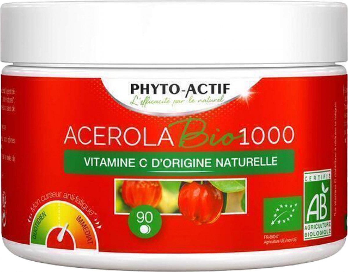 Goedkoopste Phyto-Actif Acerola Organic 1000 60 Tabletten 30 Gratis Tabletten
