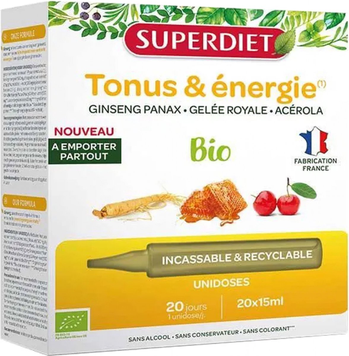 Goedkoopste Superdiet Ginseng Royal Jelly Acerola Bio 20 Unidoses