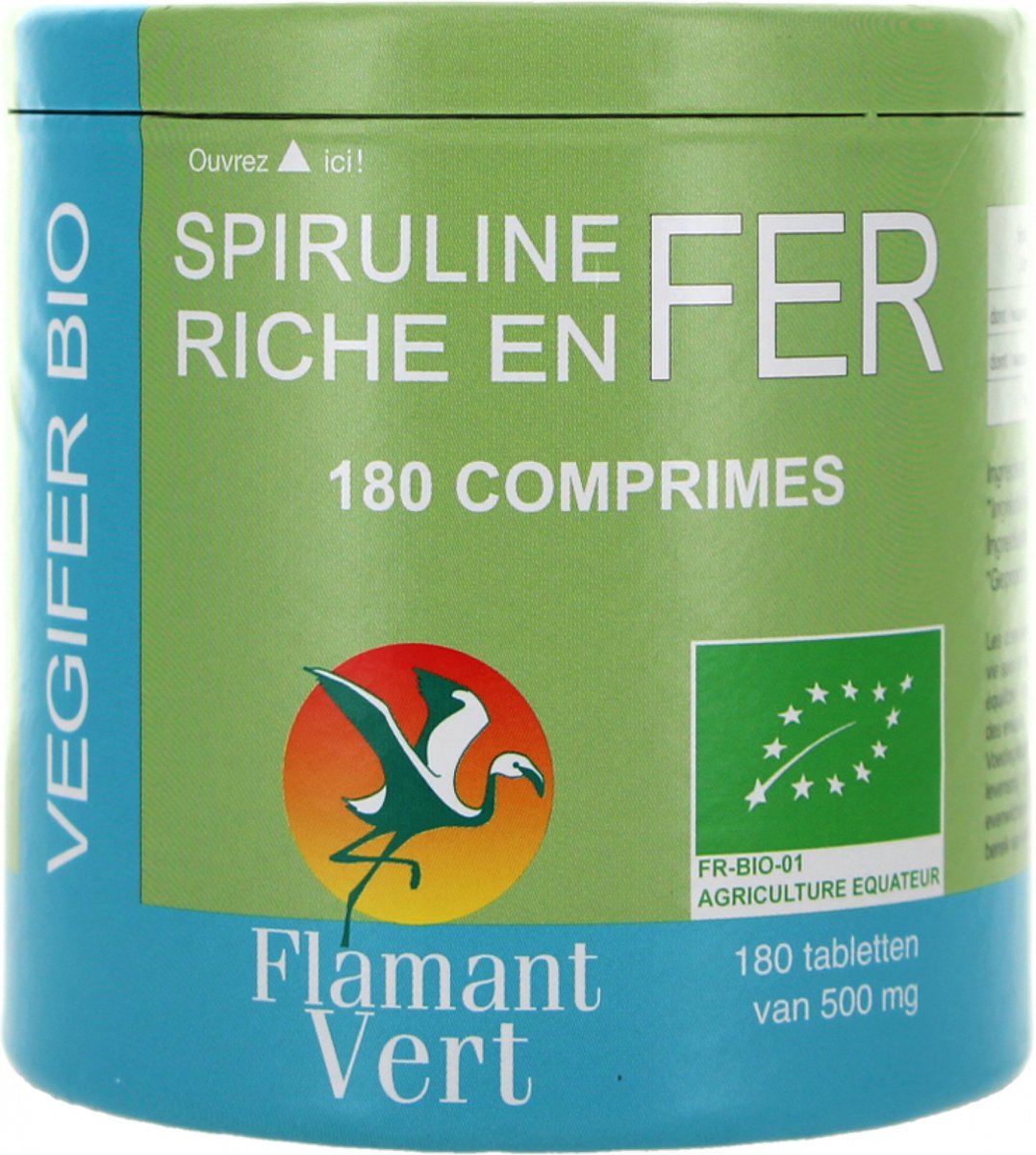 Goedkoopste Flamant Vert Vegifer 500 mg Organic 180 Tabletten