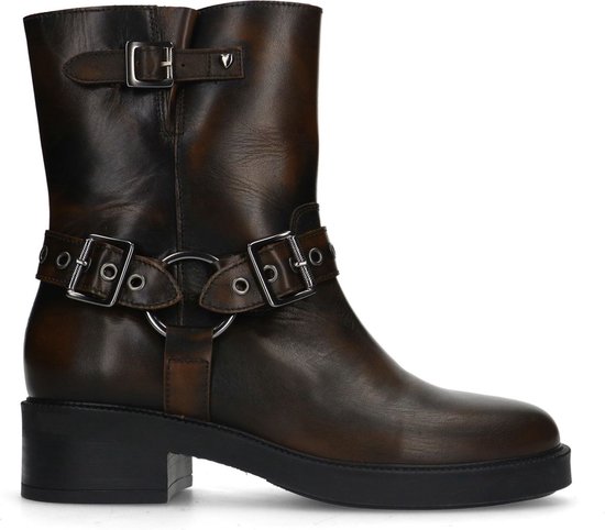 Sacha - Dames - Brownwashed biker enkelboots - Maat 41