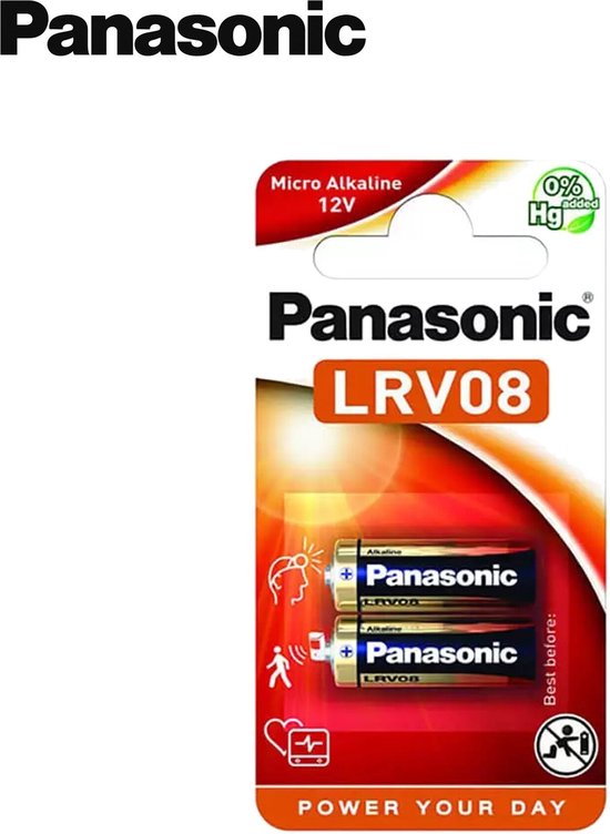 2 stuks Panasonic A23 LRV08 Alkaline 12V niet-oplaadbare batterij