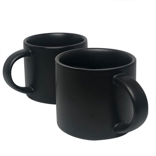 I-TOTAL® - Keramische mok met diermotief van keramiek aan de rand, mok voor thee of koffie Black Cat 450 ml