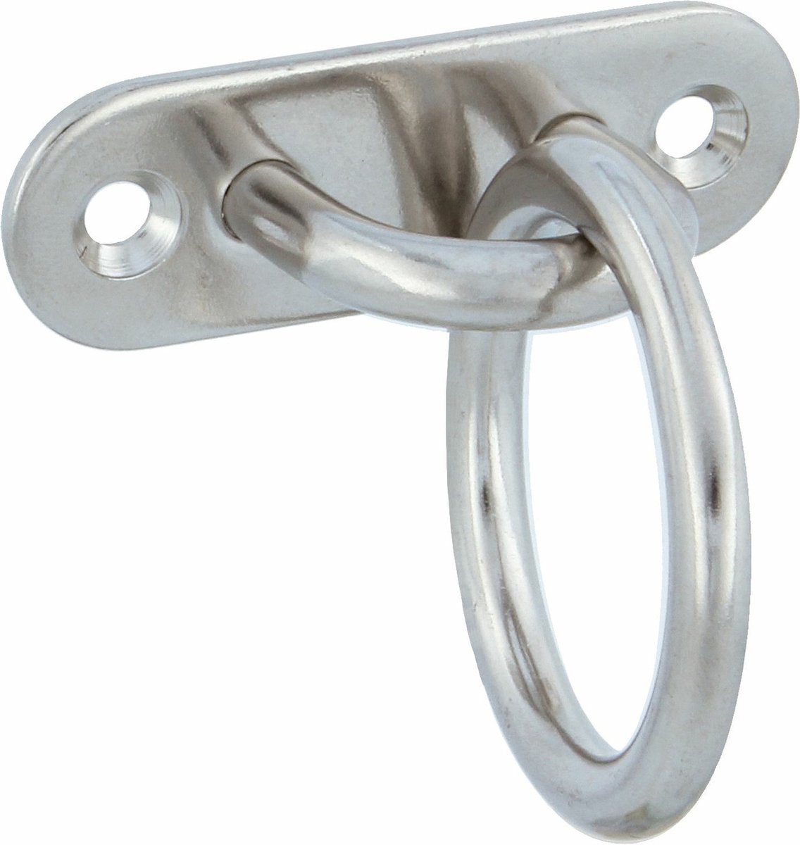 AMIG Oogplaat met aanlegring - 1x - oogplaat 6 x 2cm - ring D3.6cm - rvs - vastzetplaat