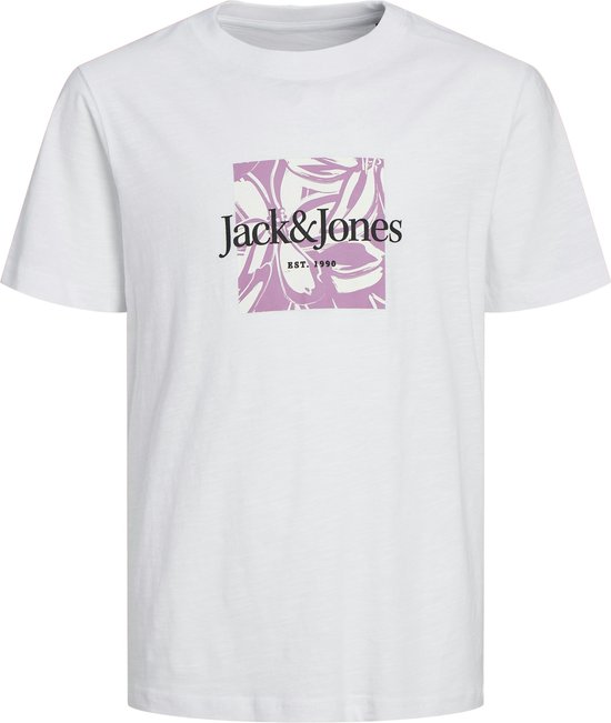 Jack & Jones t-shirt jongens - wit - JORlafayette - maat 176