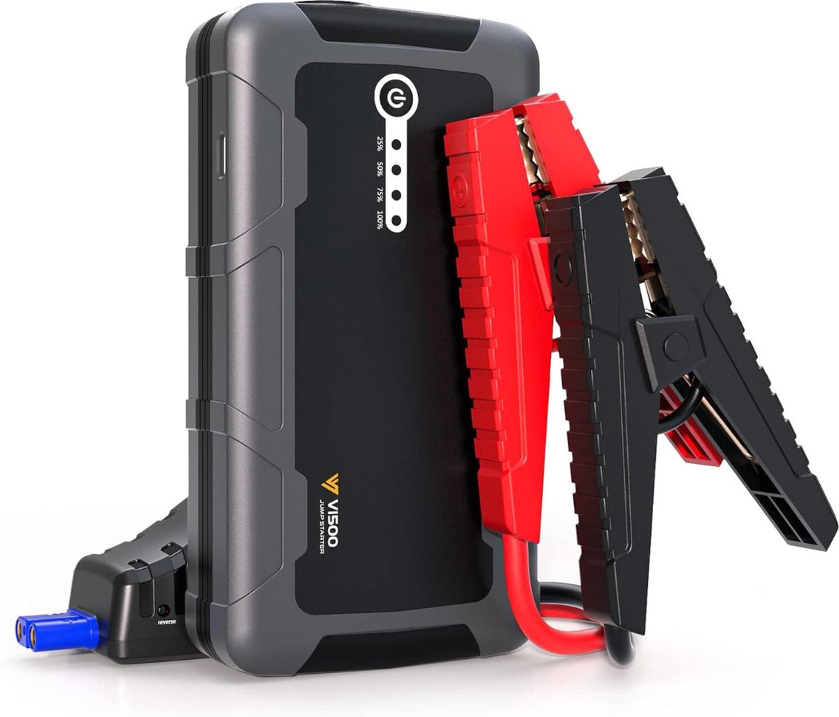 Jumpbooster - Draagbare 1500A Auto-Starthulp Powerbank voor 12V Auto-Accubooster, Mid Intelligente Startkabel - Geschikt voor 6.0L Benzine en 4.0L Diesel