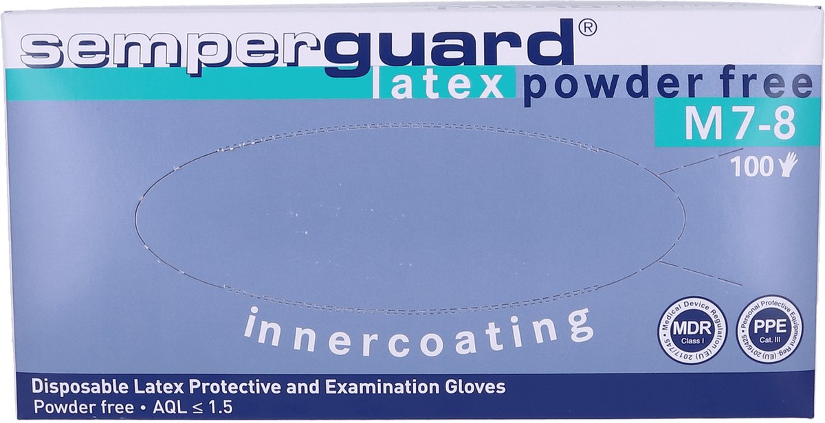 Goedkoopste Voordeelverpakking 4 X Semperguard latex poedervrij IC, medium, 100st