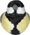 Pluche koolmees vogel knuffel 14 cm - knuffeldier