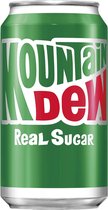 Mountain Dew - Real Sugar - Boisson gazeuse américaine - 12 canettes de 0,355 L - consigne incluse