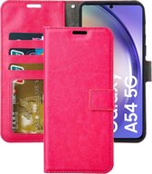 Portemonnee Book Case Hoesje Geschikt voor: Samsung Galaxy A54 - Donker roze