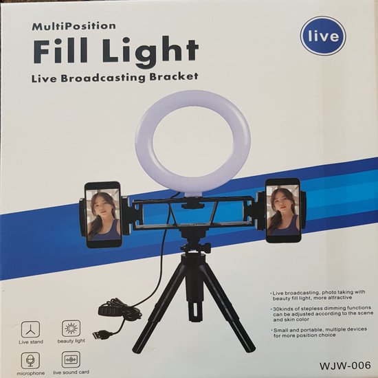 Foto: Ring lamp light live beauty love beauty telefoonhouder multi position fill light live broadcasting bracket small and portable toning eyes and tiktok instagram beautifying skin