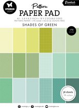 Paper pad A5 36 vel - Double sided pattern Shades of green nr. 164
