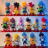 Dragon Ball Z - Set van 21 Anime Figuren - Super Saiyan Son Goku Anime Figure Son Gohan Vegeta Broly Piccolo Majin Buu - 7 t/m 13 cm
