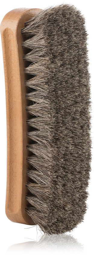 Springyard Therapy Horse Hair Brush - brosse à chaussures pour nettoyer et polir - crin de cheval - gris clair - 17 cm