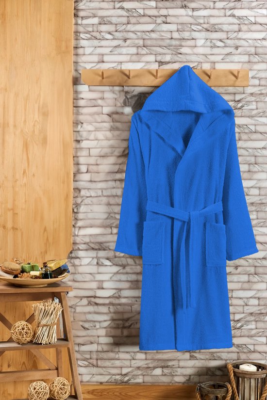 Dames Heren - Sauna - Ochtendjas - Blauw - Badstof - Wellness - Valt M
