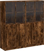 vidaXL-Boekenkast-met-deuren-136x37x142-cm-hout-gerookt-eikenkleurig