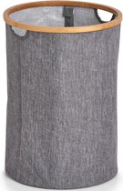 Zeller Wasmand - grijs - rond - stof - 36 x 50 cm - Dubbele wasmanden