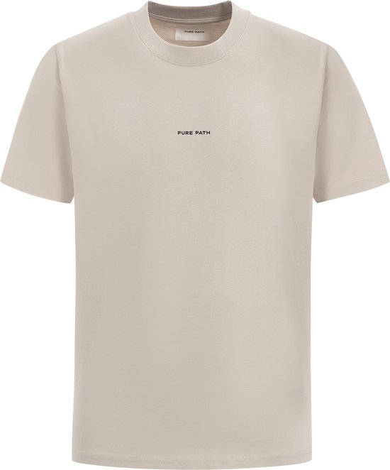 Purewhite - Heren Loose Fit T-shirts Crewneck SS - Sand - Maat XS