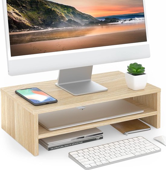 furni24 Monitorstandaard Hout, Laptop Computer Standaard furni24 Monitorstandaard Hout, Laptop Computer Standaard