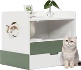 Kattenbak behuizing, indoor houten kattenhuis voor badkamer