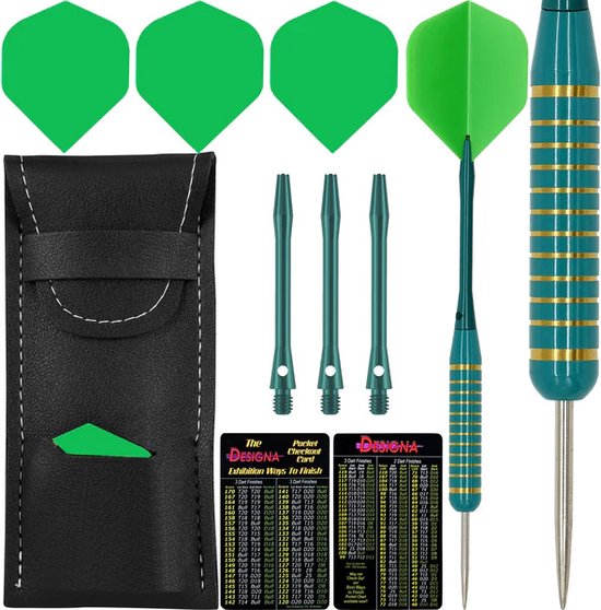 Dragon Darts Exclusive - Dartpijlen - Set van 6 - Darts van 22 gram - Dart flights - Dart shafts - Hoge kwaliteit - Geel/Groen - Cadeau van Dragon Darts — afbeelding 3