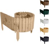 Floranica Rollborder - Flexibele houten - Hoogte: 20 cm, hekje 200 cm - Onbehandeld - Dennenhout Gazonafscheiding - Palissade padenafscheiding - kan worden ingekort