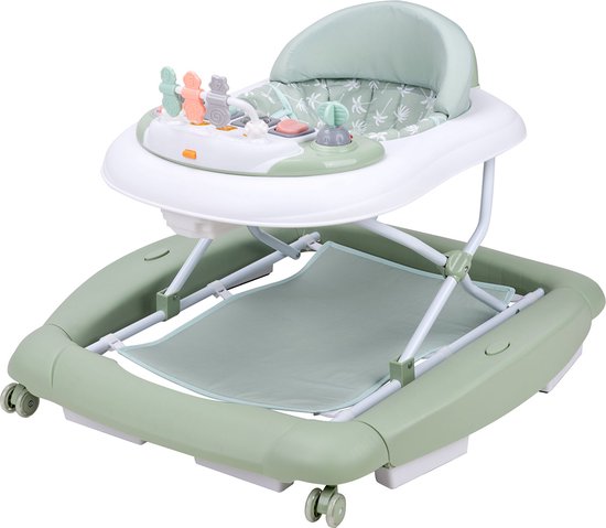 Product: Topmark Jean - loopstoel - Inklapbare Babywalker - Schommelfunctie - Duwfuntie - incl. speelblad - Groen, van het merk Topmark