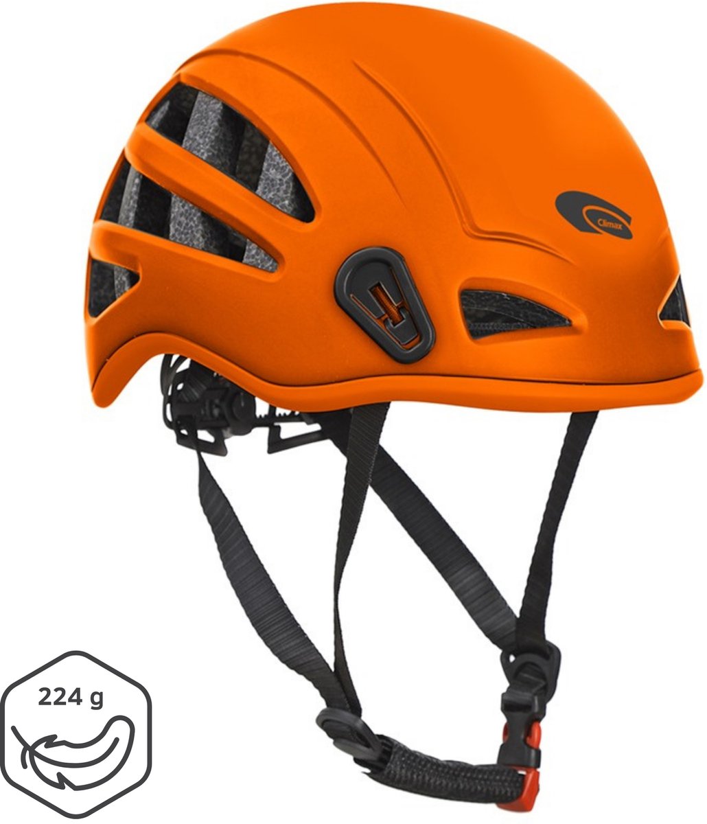 Makalu 91 Klimhelm Industriële Veiligheidshelm – Verstelbaar 53-62 cm - Zeer lichtgewicht - Oranje M-L – Climax Sport