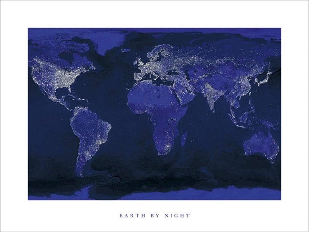 Pyramid Poster - Earth By Night - 60 X 80 Cm - Multicolor Divers