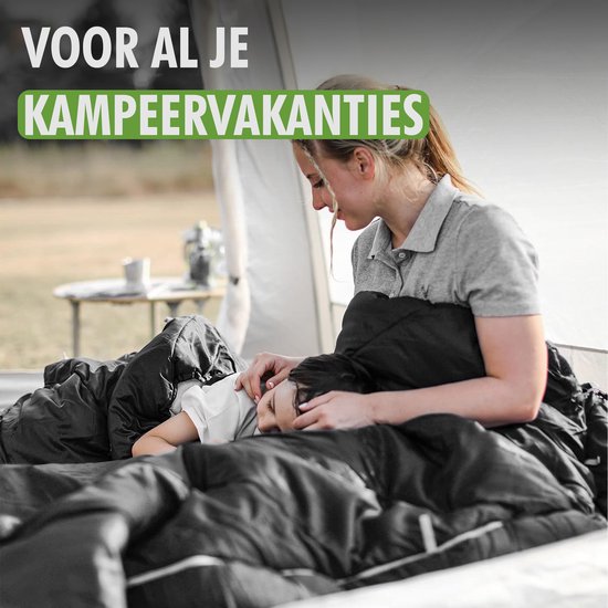Travelhawk Slaapzak - Slaapzakken - Mummy Slaapzak - Slaapzakken Volwassen - Kamperen - Zwart - ca. 210 x 75 cm - Comfortzone: 10-20 graden - Draagtas van Travelhawk — afbeelding 2