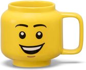 LEGO - Keramische Mok Hoofd Happy Boy 255 ml - Aardewerk - Geel