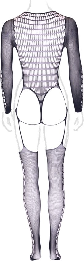 Shots - Le Désir SHA010BLKOSX - Kalyke XXIII - Bodystocking avec Col Roulé - Noir - OSX Queen Size