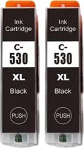 Inktcartridges Geschikt voor Canon PGI-530 | Multipack van 2x Zwart Geschikt voor Canon Pixma TS8750 - TS8751 - Inktpatronen - Inkt - printer