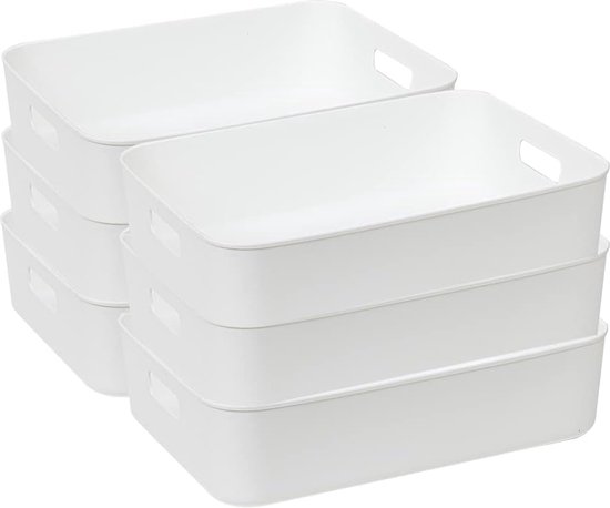 OIAHOMY 4-delige Opbergmanden Voor Het Organiseren Van Kubussen Opbergbakken Voor Planken Rechthoekige Opbergmanden Met Handgrepen Geweven Manden~p123498067