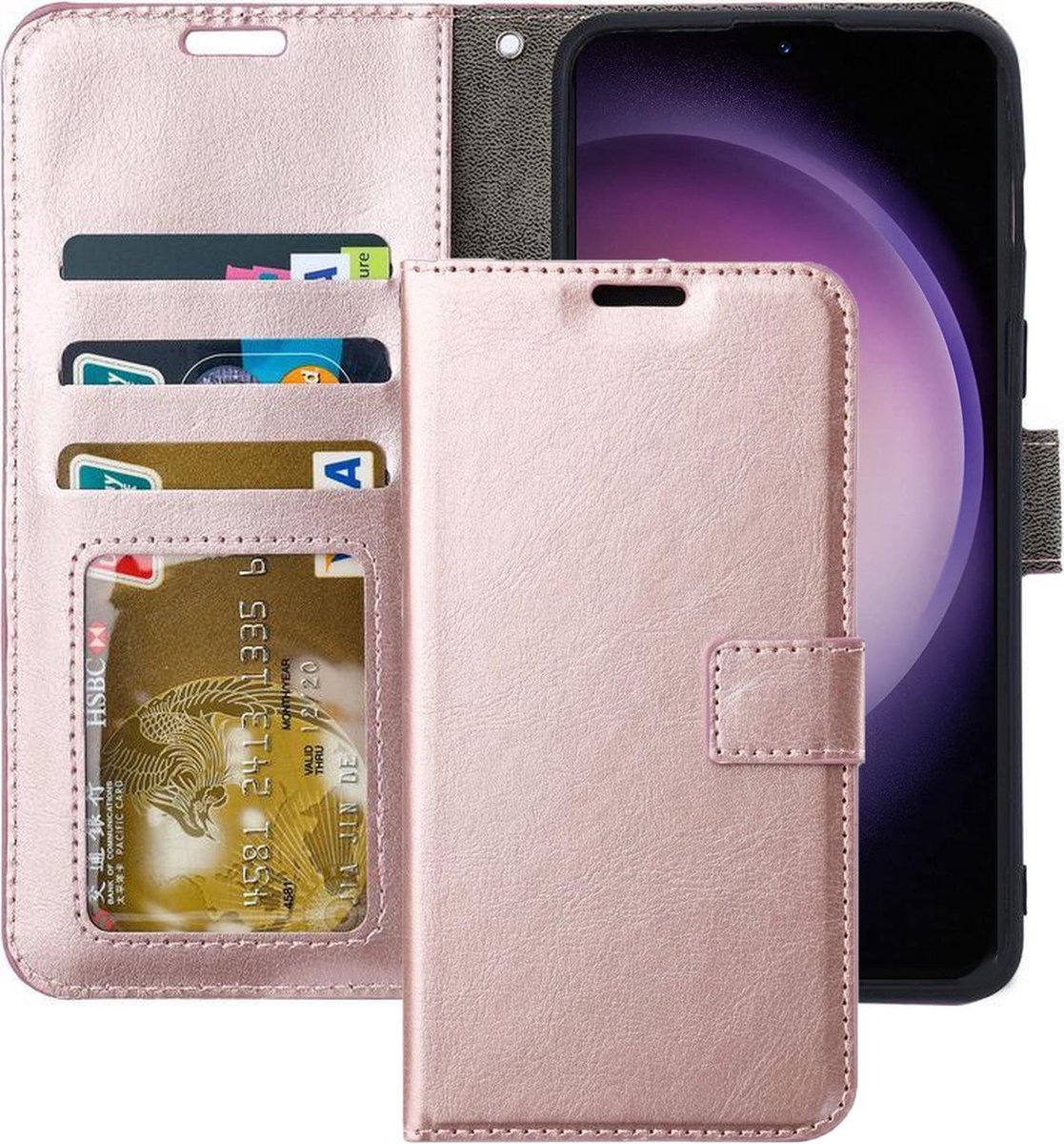 Portemonnee Book Case Hoesje Geschikt voor: Samsung Galaxy S23 Plus - Rosegoud