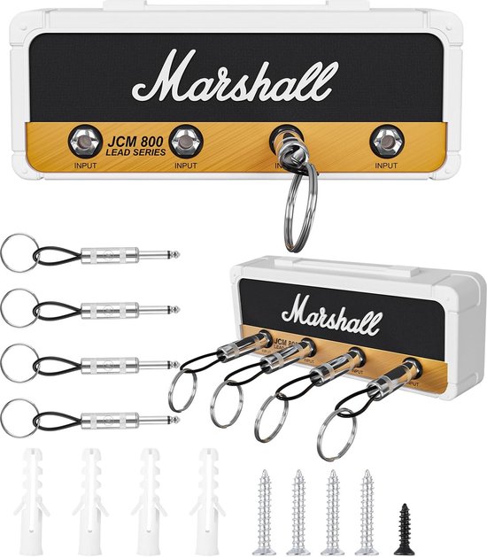 Sleutelhangerhouder, sleutelrek, wandmontage, vintage gitaar sleutelketting,houder voor 4 sleutelhanger-pluggen, sleutelbord, zwart, een cadeau voor muziekliefhebbers