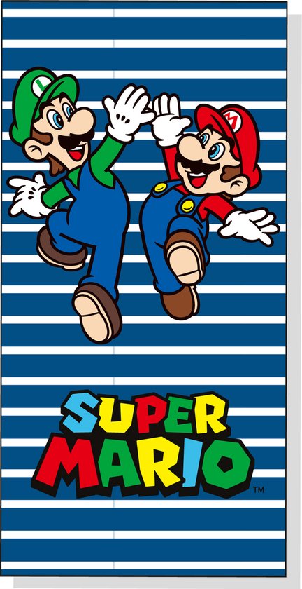 Super Mario Strandlaken, High Five - 70 x 140 cm - Polyester